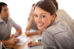 Image of smiling young businesswoman